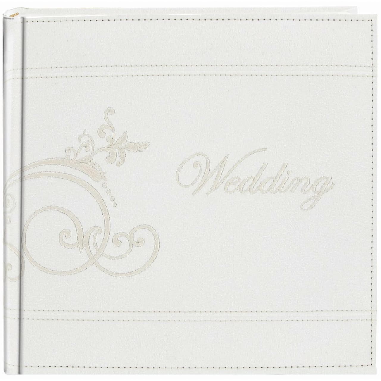 Pioneer® Wedding Embroidered Scroll Leatherette Photo Album, 8" x 8"